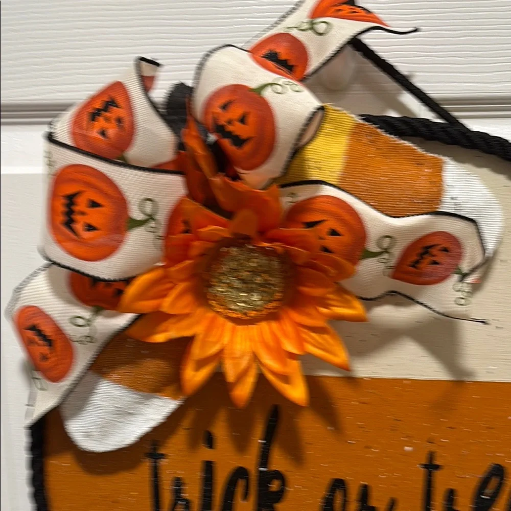 Hand Crafted Orange and Yellow Holiday Wreath with Festive Accents